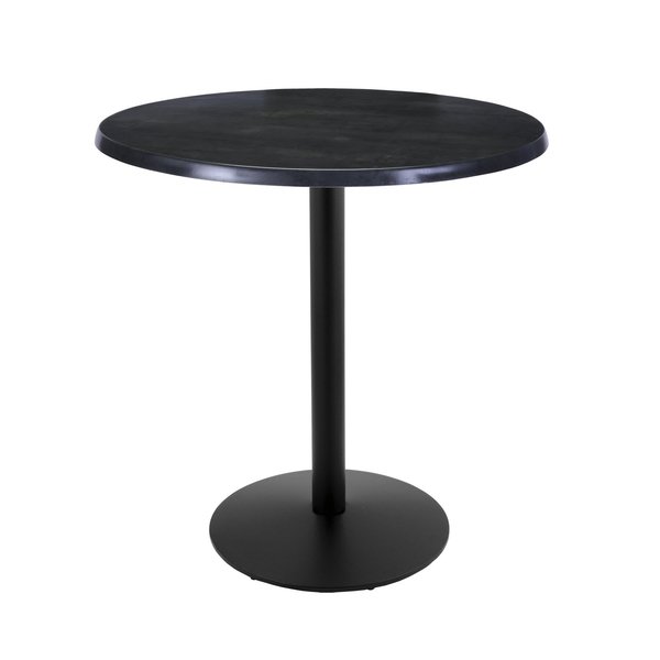 Holland Bar Stool Co 42" Tall In/Outdoor All-Season Table, 36" dia. Black Steel Top OD214-2242BWOD36RBlkStl